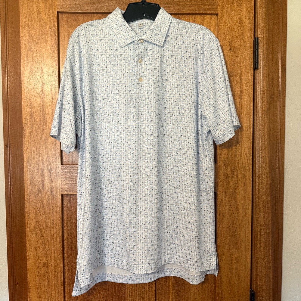 Peter Millar Summer Comfort Blue Cocktails Polo
